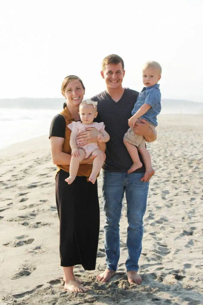 Roger and Becky's family on beach